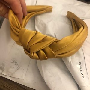 J Crew knotted mustard colored headband